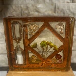 Decorative Resin Hourglass with Natural Accents